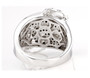 back view of black spinel and zircon vine ring in black and white rhodium over sterling silver