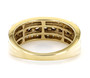 back view of champagne diamond and moissanite band ring in 18k yellow gold over sterling silver