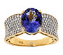 tanzanite and diamond ring in 14k yellow gold