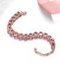 round rose de france amethyst tennis bracelet in rose gold over sterling silver