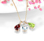 natural gemstone 10x7mm pear and diamond necklace in solid 14k yellow gold