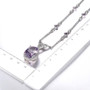 rose de france amethyst and white zircon necklace in rhodium over sterling silver shown for size comparison