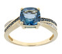 london blue topaz blue and white diamond ring in 10k yellow gold
