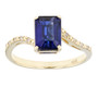 kyanite and diamond bypass ring in 10k yellow gold