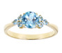 front view of sky blue topaz cluster ring in 10k yellow gold