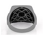 back view of black spinel gents cluster ring in black rhodium over sterling silver