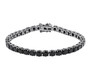round black spinel tennis bracelet in black rhodium over sterling silver