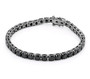 front view of round black spinel tennis bracelet in black rhodium over sterling silver