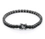 back view of round black spinel tennis bracelet in black rhodium over sterling silver