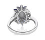 white freshwater pearl and tanzanite ring in rhodium over sterling silver