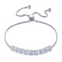 aquamarine and zircon bolo bracelet in rhodium over sterling silver