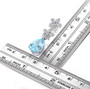 sky blue topaz and zircon flower dangle earrings in rhodium over sterling silver shown for size comparison