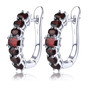 garnet hoop earrings in rhodium over sterling silver