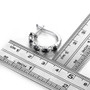 black spinel and zircon hoop earrings in rhodium over sterling silver shown for size comparison