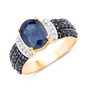 blue sapphire and diamond ring in 14k yellow gold