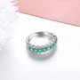 Emerald & White Zircon Band Ring in Rhodium over Sterling Silver 1.85ctw