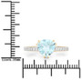 aquamarine diamond ring in 14k yellow gold scale