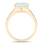 aquamarine diamond ring in 14k yellow gold side