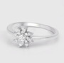 side view of diamond cluster ring in 14k white gold