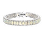 ethiopian opal and zircon tennis bracelet in rhodium over sterling silver
