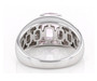 back view of kunzite and zircon gents ring in rhodium over sterling silver
