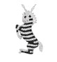 black spinel and white cz zebra pendant necklace in black and white rhodium over sterling silver