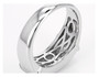 back view of white zircon gents wedding band ring in rhodium over sterling silver