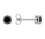 full view of black spinel amethyst london blue topaz and peridot stud earrings set of 4 in rhodium over sterling silver