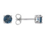 black spinel amethyst london blue topaz and peridot stud earrings set of 4 in rhodium over sterling silver
