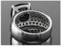 back view of black spinel ring in black and white rhodium over sterling silver