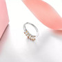 five stone natural gemstone band ring in rhodium over sterling silver