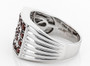 full view of garnet cluster gents ring in rhodium over sterling silver