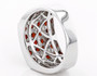 back view of garnet cluster gents ring in rhodium over sterling silver
