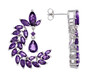 amethyst cluster earrings in rhodium over sterling silver