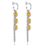 natural gemstone interchangeable earrings in rhodium over sterling silver