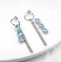 close up of natural gemstone interchangeable earrings in rhodium over sterling silver