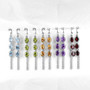 natural gemstone interchangeable earrings in rhodium over sterling silver