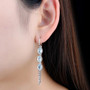natural gemstone interchangeable earrings in rhodium over sterling silver