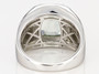 prasiolite and white sapphire gents ring in rhodium over sterling silver