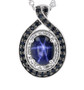 blue star sapphire sapphire and topaz pendant necklace in rhodium over sterling silver