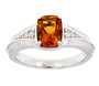 madeira citrine and zircon gents ring in rhodium over sterling silver