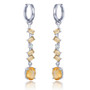full view of natural gemstone dangle earrings in rhodium over sterling silver