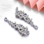 amethyst and garnet multi gemstone earrings in rhodium over sterling silver