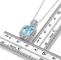 sky blue topaz and white zircon pendant necklace in rhodium over sterling silver shown for size comparison