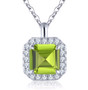 chrome diopside halo pendant necklace in rhodium over sterling silver