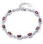 full view of chrome diopside and white zircon halo adjustable tennis bracelet in rhodium over sterling silver