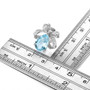 sky blue topaz and white zircon bow earrings in rhodium over sterling silver shown for size comparison