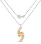 citrine and white topaz pendant necklace in rhodium over sterling