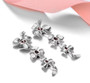 garnet and white zircon dangle earrings in rhodium over sterling silver