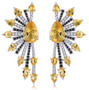 garnet cluster statement earrings in rhodium over sterling silver